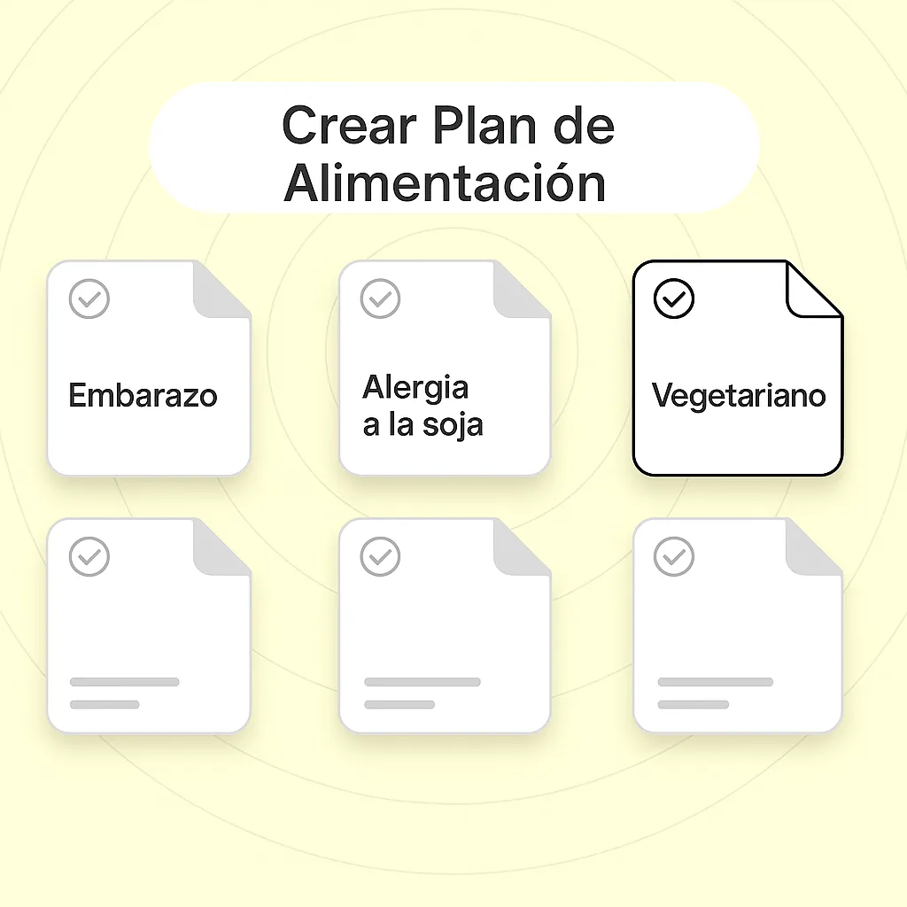 Configuración perfil proteína segundo trimestre muestra selección semanas embarazo y cálculo objetivo 75g proteína diaria