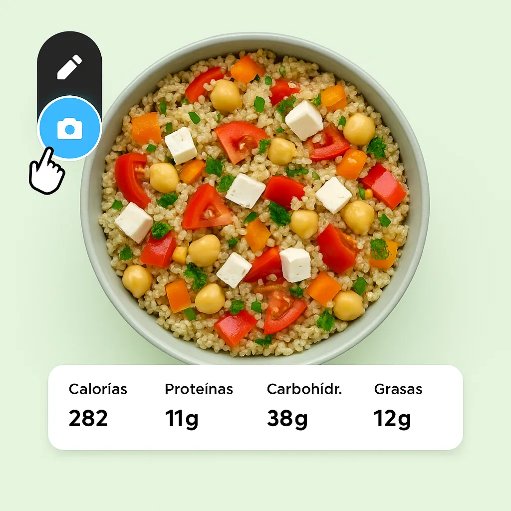 Interfaz para sacar fotos de comidas locales