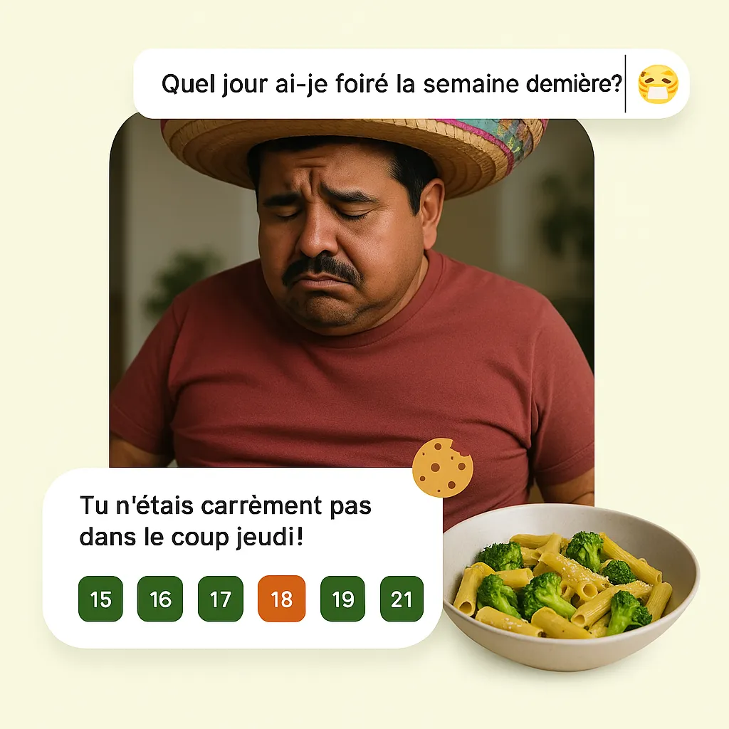 Tableau de bord hebdomadaire des tendances caloriques