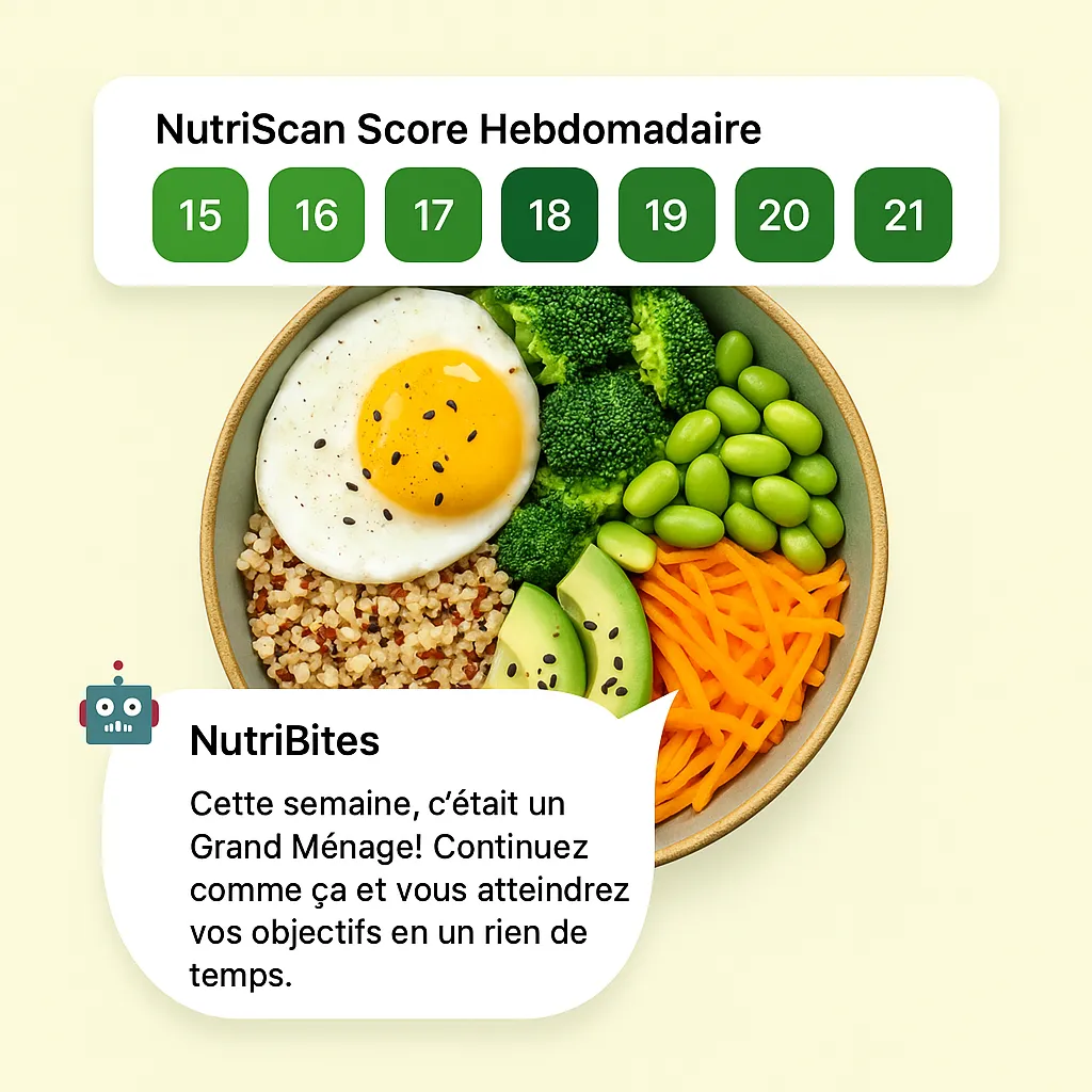 Interface des résultats nutritionnels et du suivi