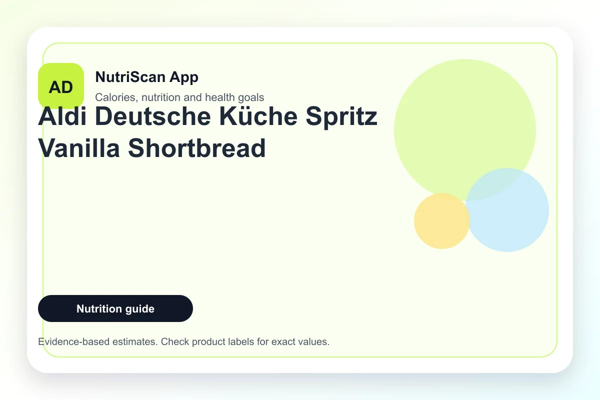 Aldi Deutsche Küche Spritz Vanilla Shortbread cookies with piped star shapes on a rustic wooden board, soft overhead daylight