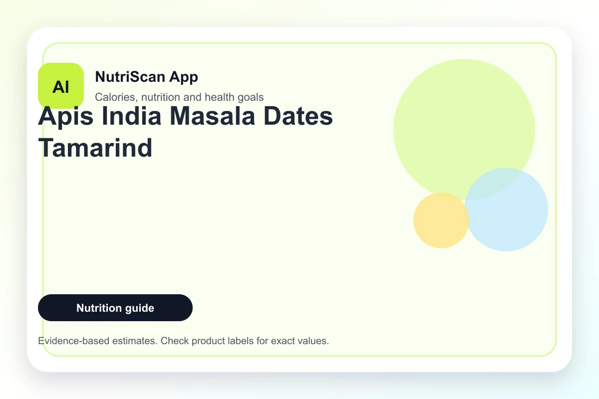 Apis India MISK Masala Dates Tamarind Imli snack nutrition facts and calories