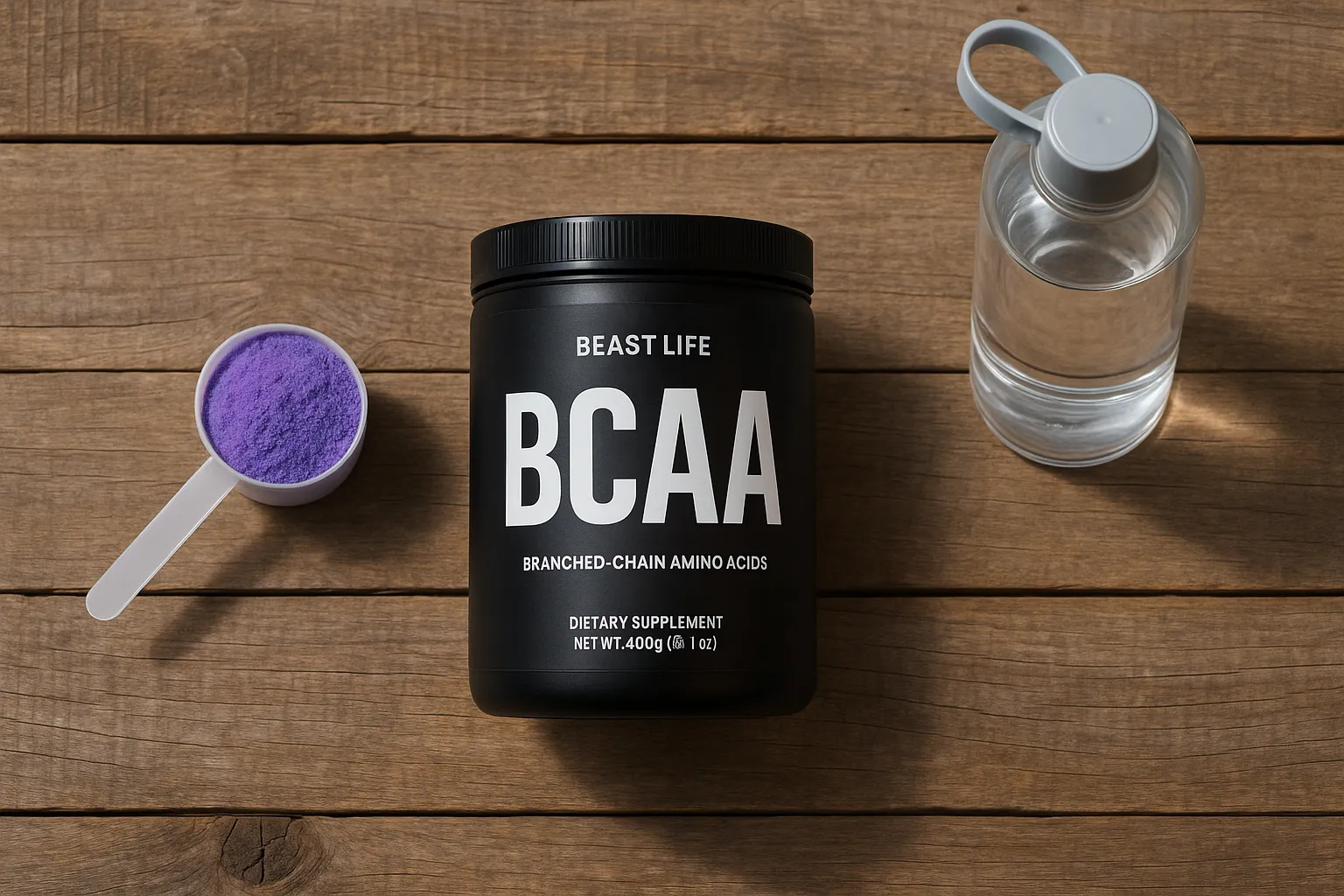 Beast Life BCAA supplement powder container - 1.12 calories per serving