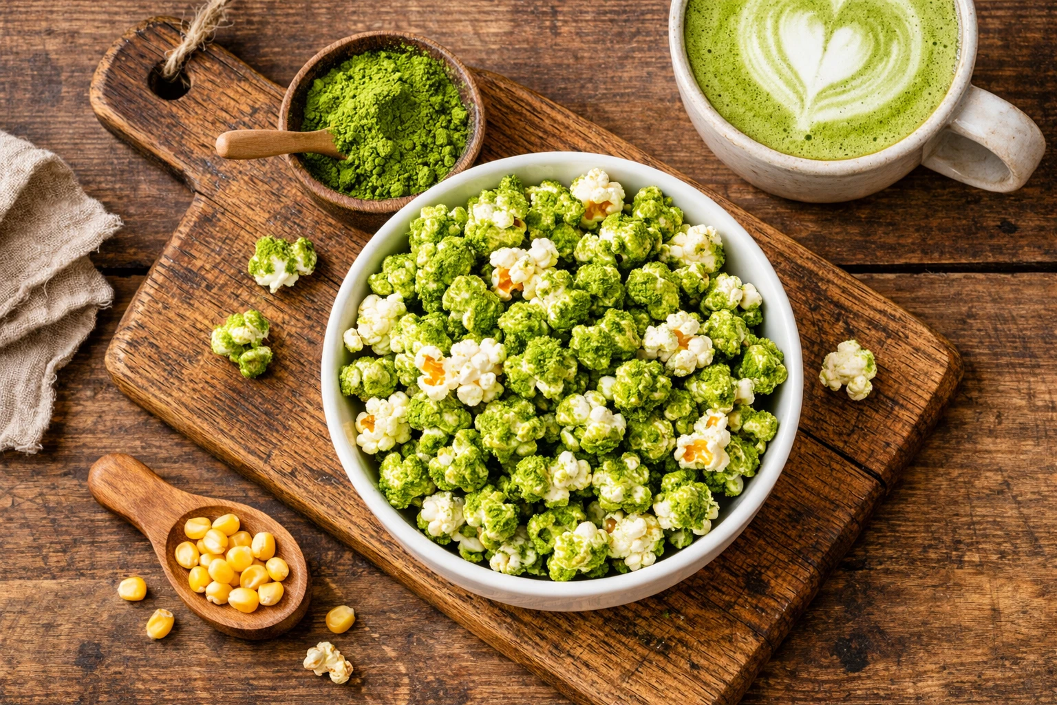 Belle's Matcha Latte Popcorn - preisgekrönter Gourmet-Snack - 120 Kalorien pro Portion