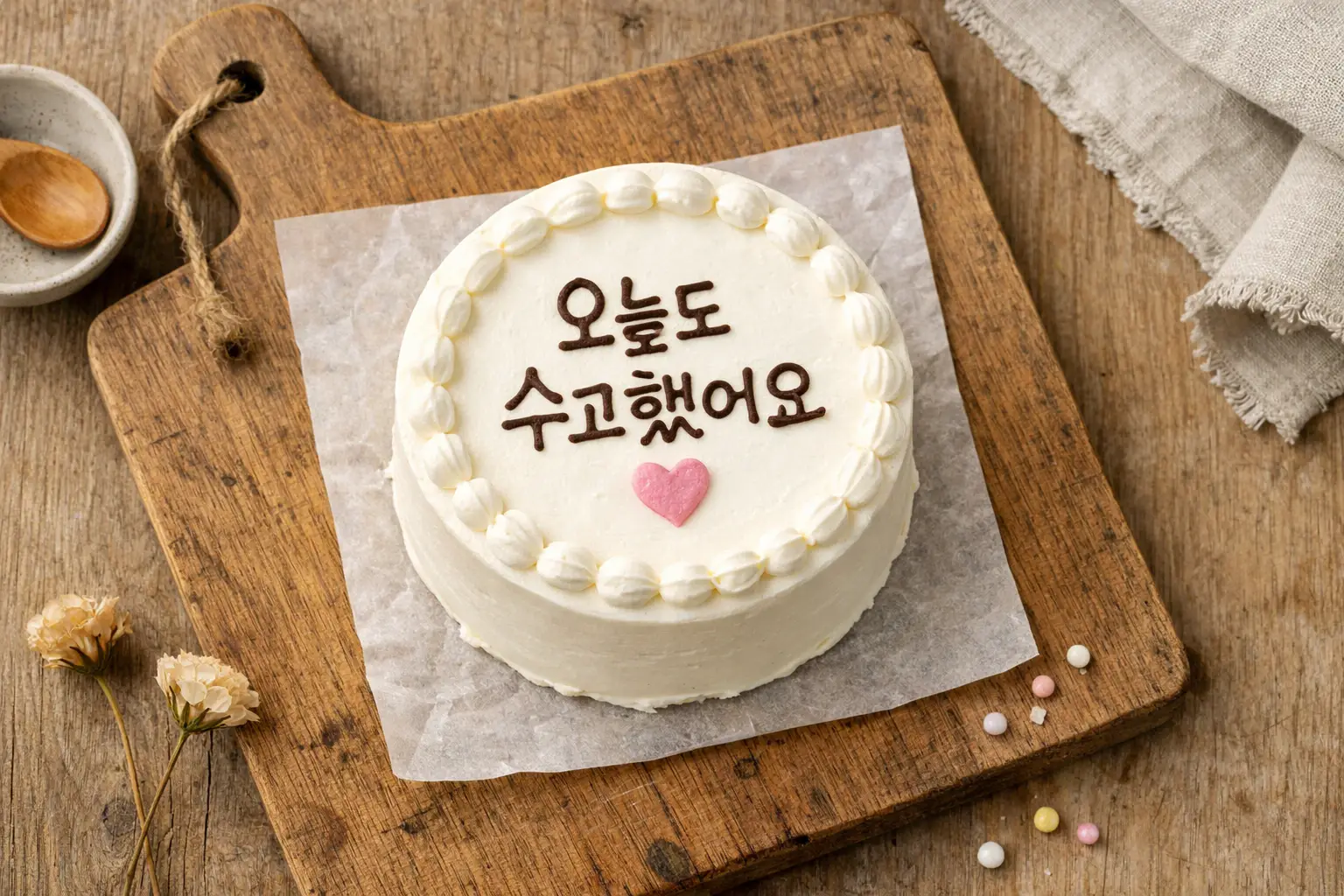 Fresh bento cake on rustic wooden table - 320 calories per mini cake