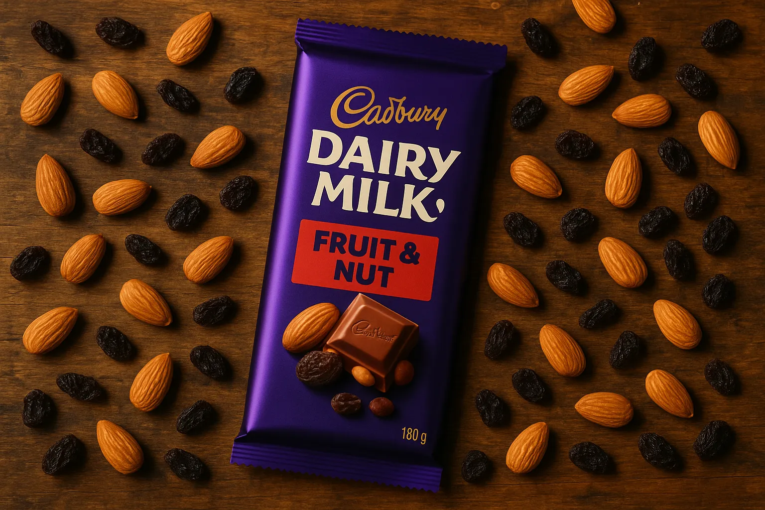 Cadbury Dairy Milk Fruit & Nut Schokoriegel - 220 Kalorien pro 40-g-Riegel
