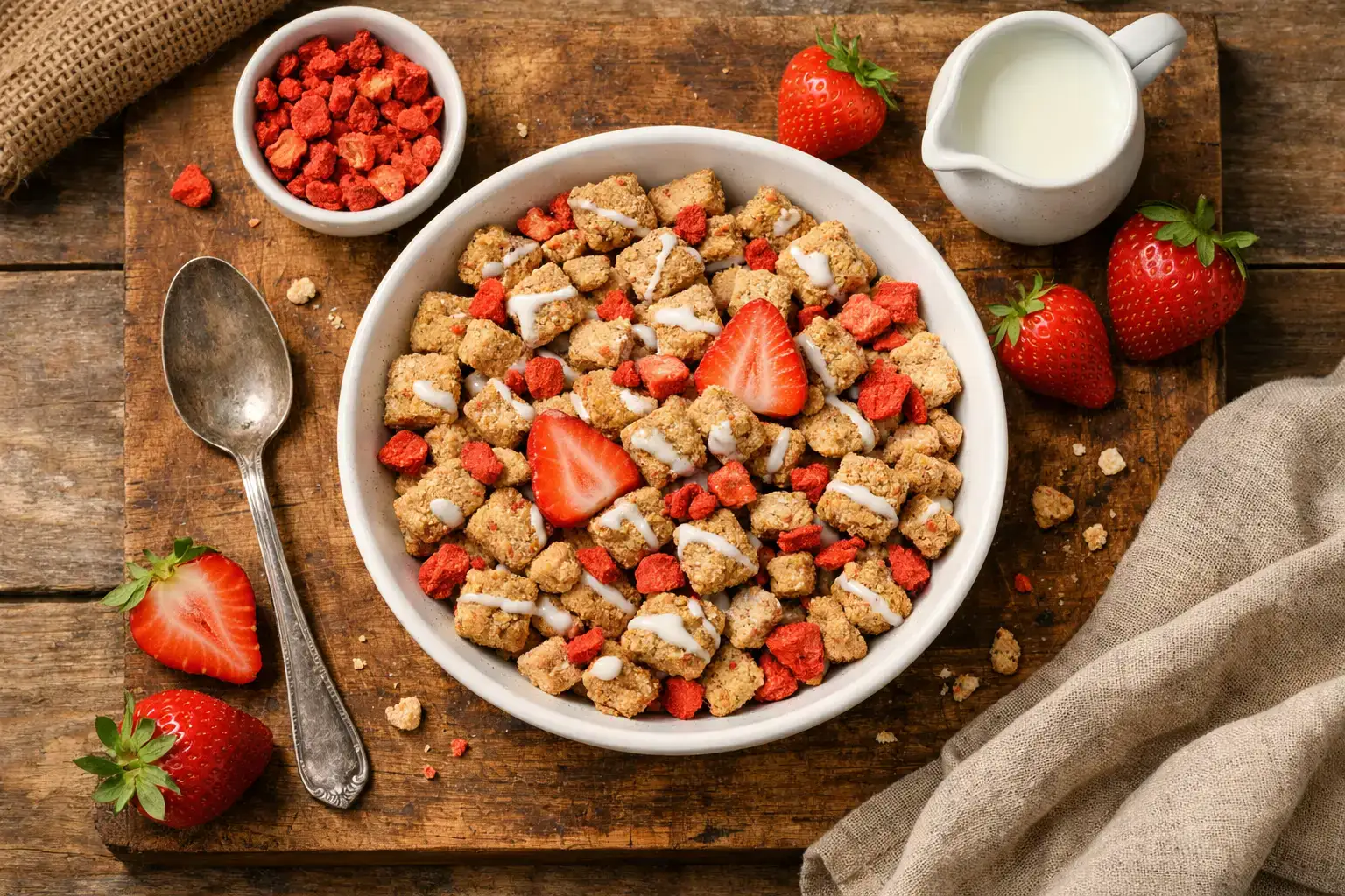 Catalina Crunch Strawberry Strudel प्रोटीन सीरियल बाउल में - 150 कैलोरी प्रति सर्विंग