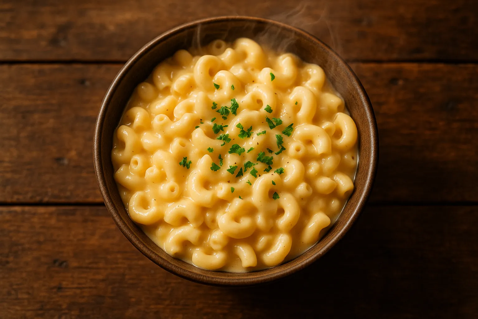 Pasta con queso fresca sobre mesa rústica de madera - 165 calorías por 100 g