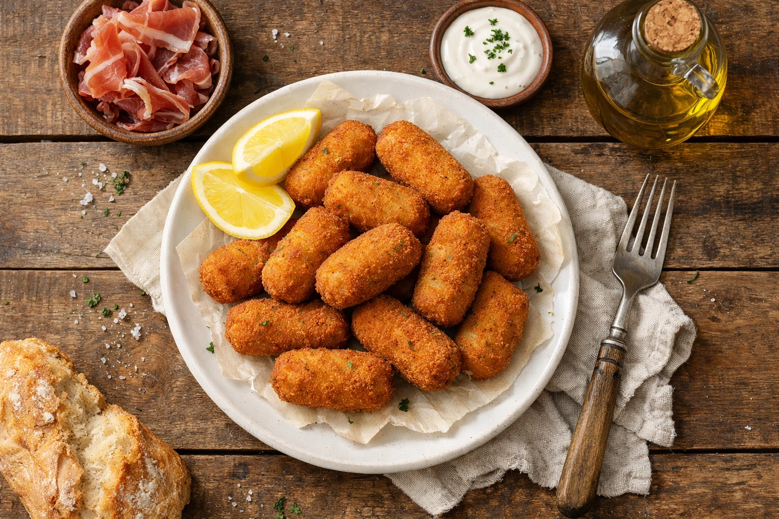 Croquetas de Jamón fraîches, croquettes espagnoles au jambon - 260 calories pour 3 pièces