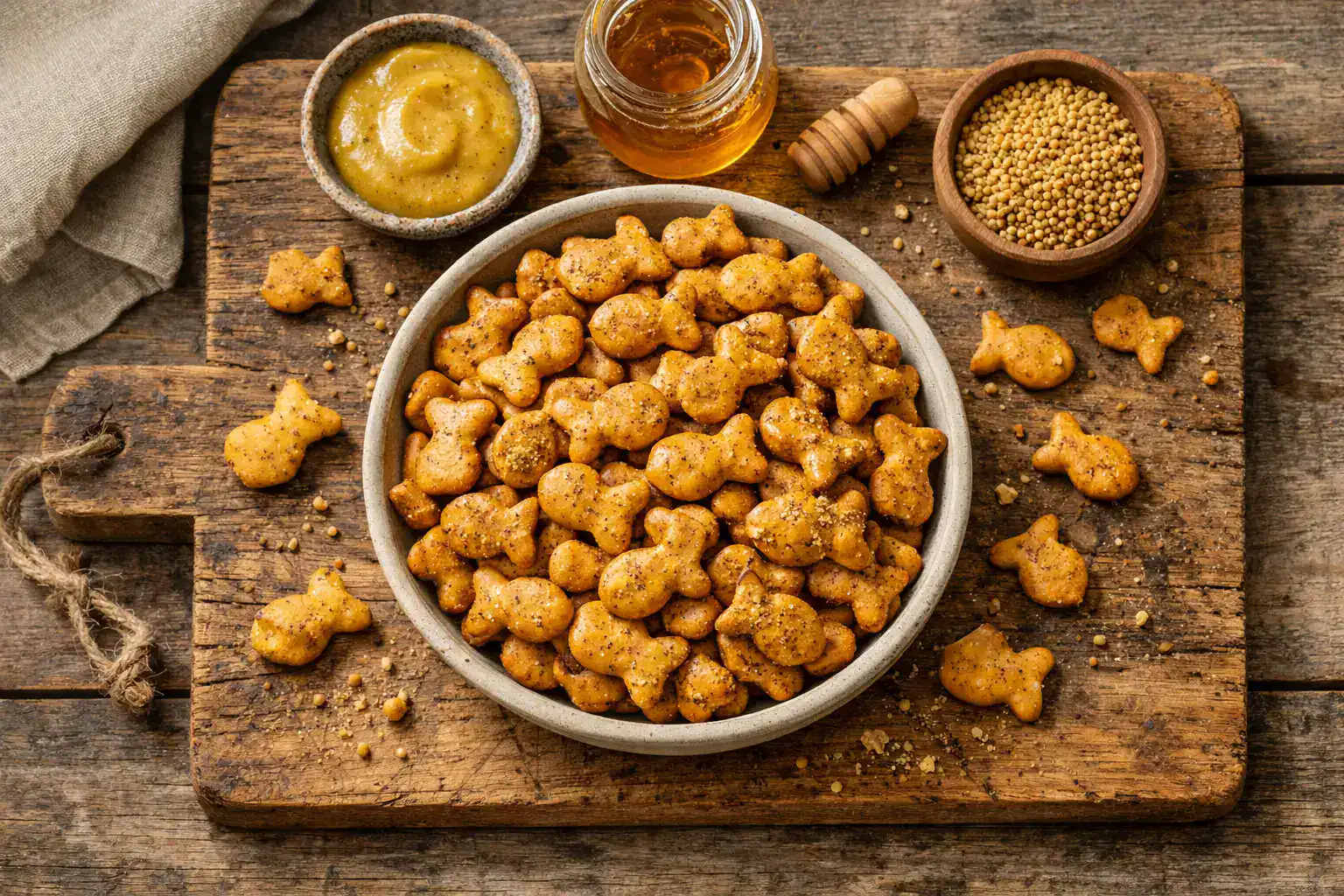 बाउल में Goldfish Seasoned Pretzels Honey Mustard - 140 कैलोरी प्रति 30g सर्विंग