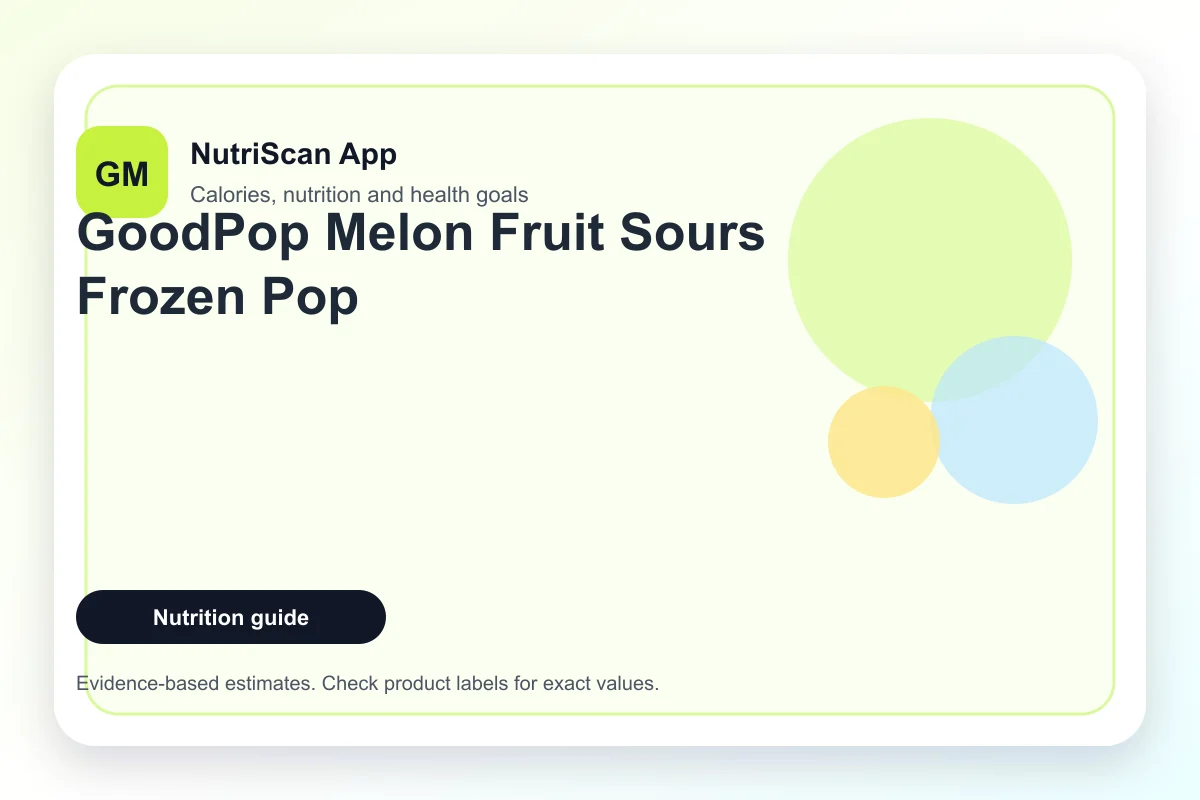 GoodPop Melon Fruit Sours Frozen Pop nutrition facts and calories