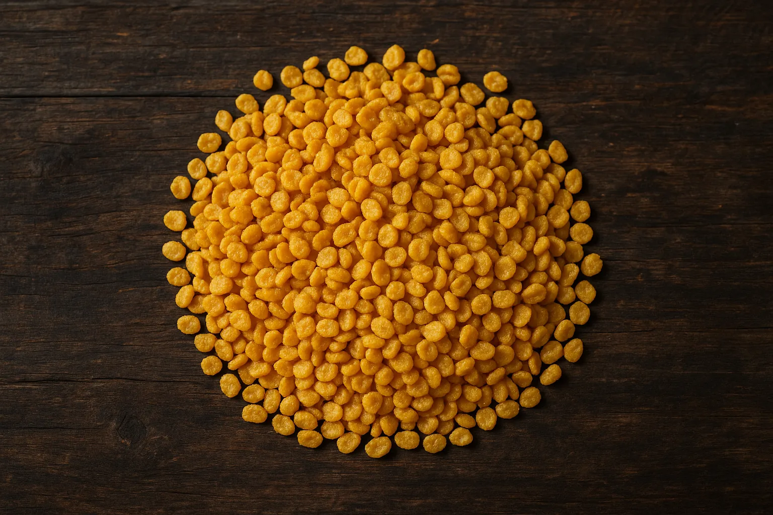 Fresh Haldiram's Chana Dal on rustic wooden table - 490 calories per 100g