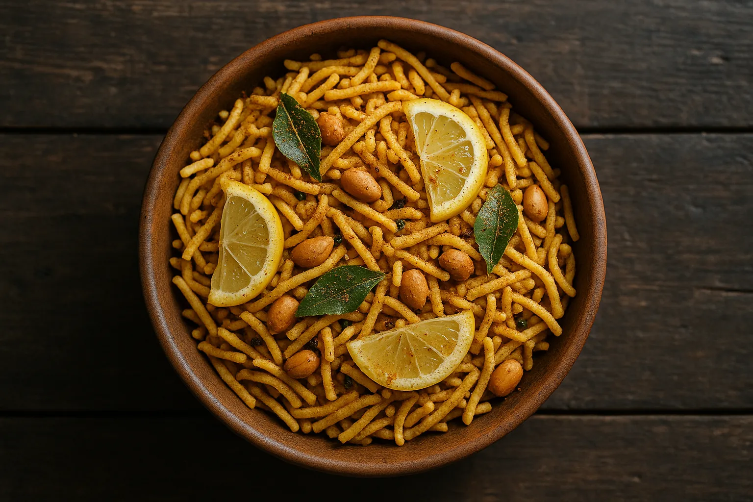 Fresh Haldiram's Nimbu Masala on rustic wooden table - 529 calories per 100g