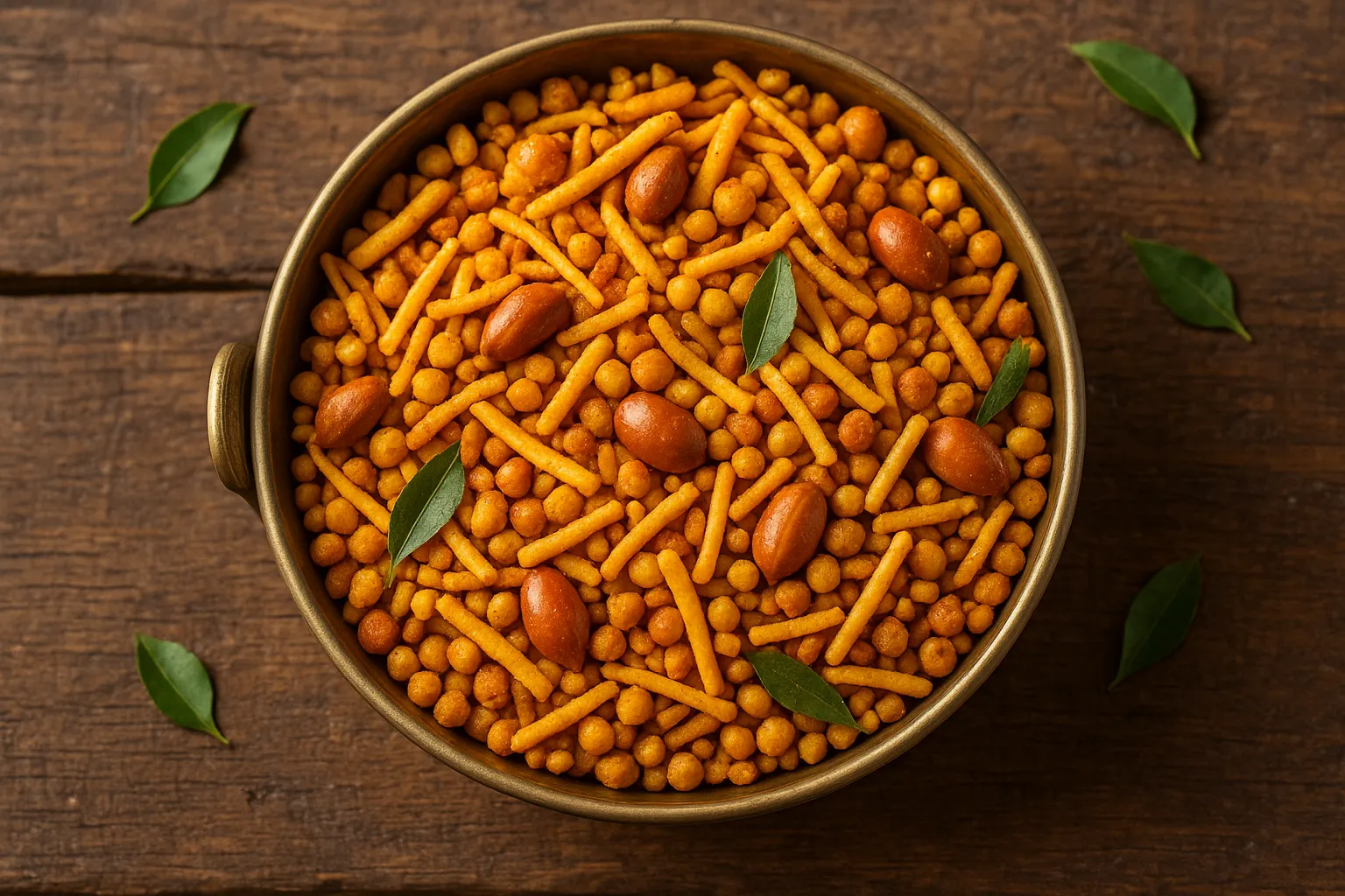 Fresh Haldiram's Punjabi Tadka on rustic wooden table - 525 calories per 100g