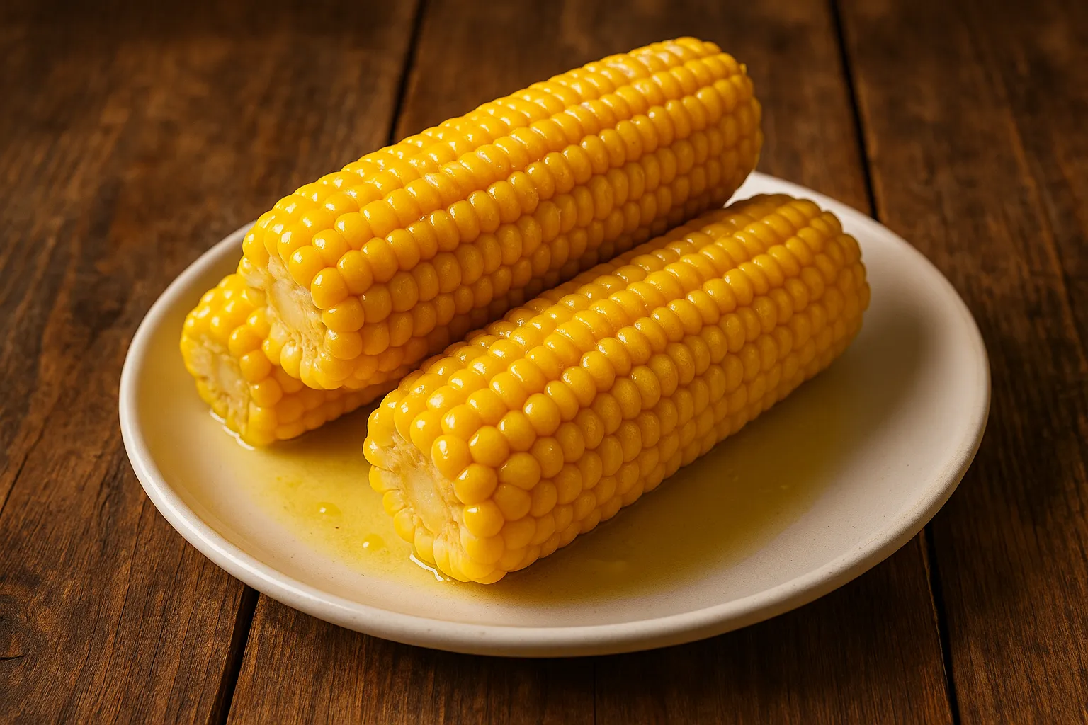 Golden buttered corn on the cob - 95 calories per medium serving