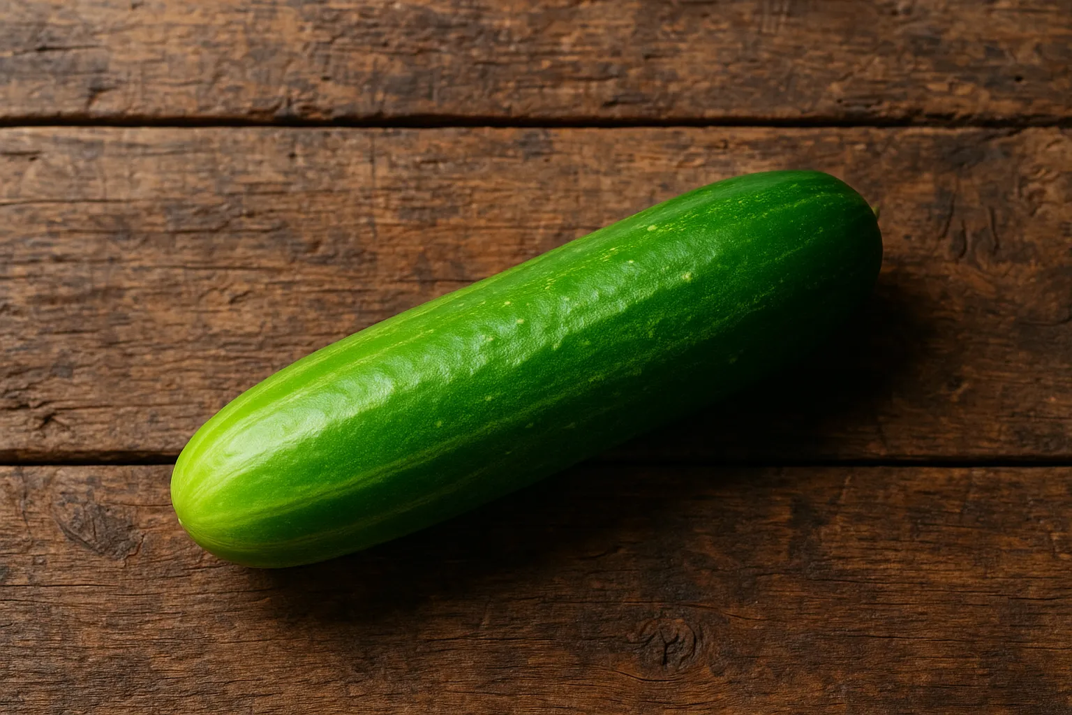 Kheera (concombre) frais sur une table en bois rustique - 15 calories pour 100g