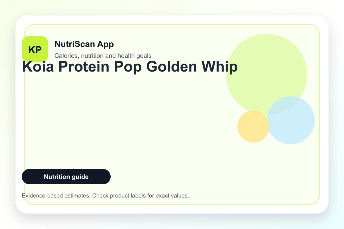 Koia Protein Pop Golden Whip sparkling protein drink can nutrition facts and calories