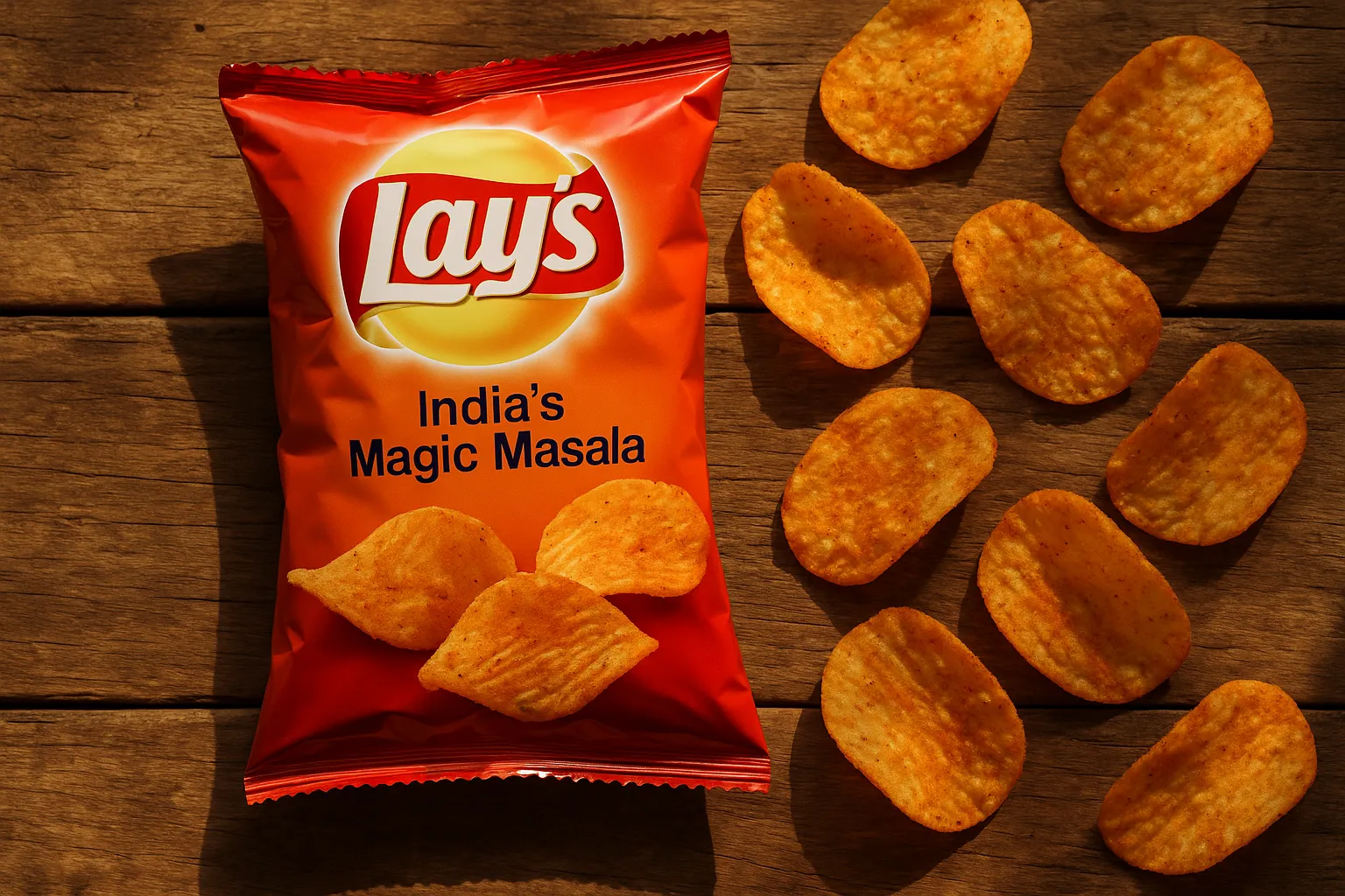 Lay's Magic Masala potato chips - 155 calories per 28g serving