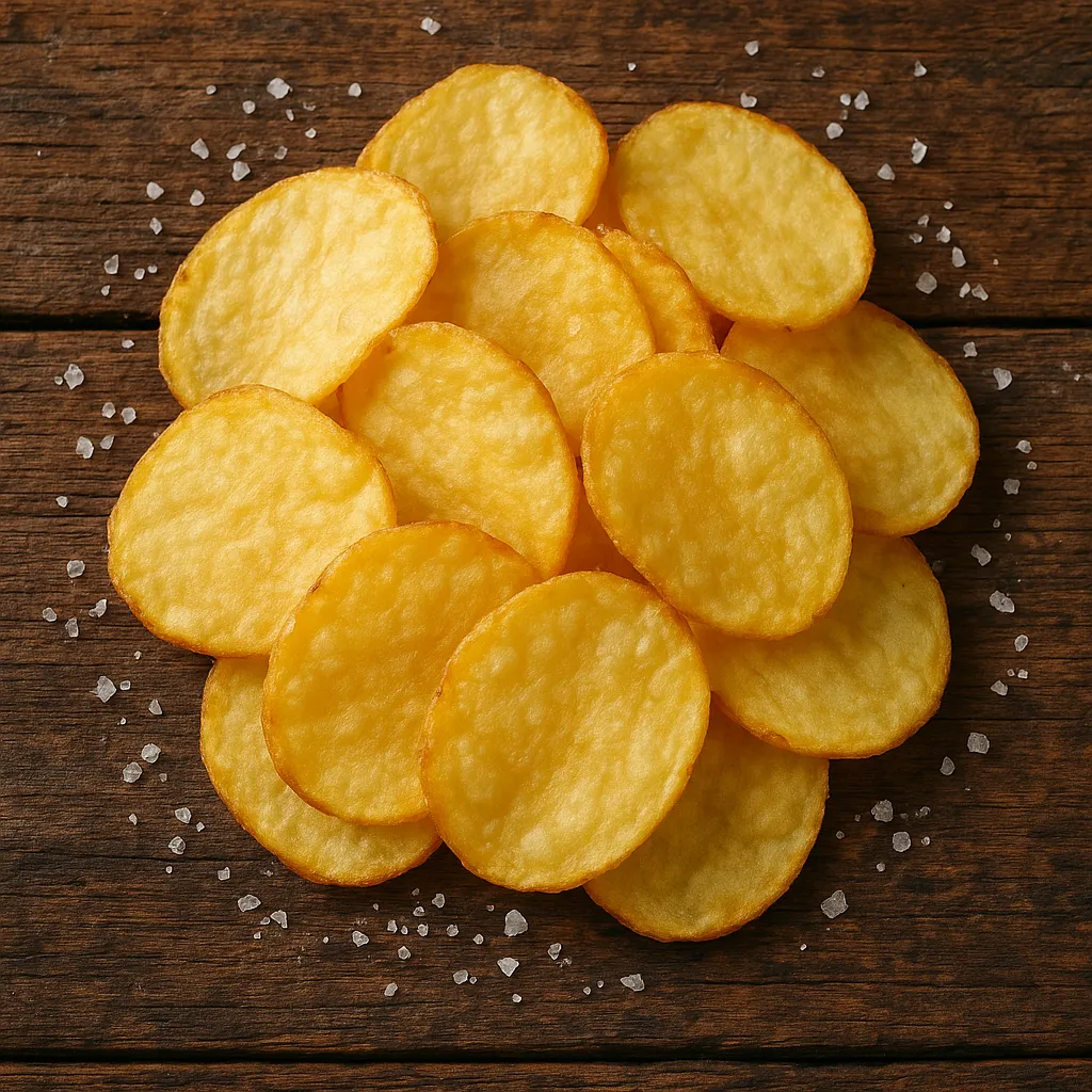 Fresh crispy thick-cut salted potato chips - 150 calories per serving