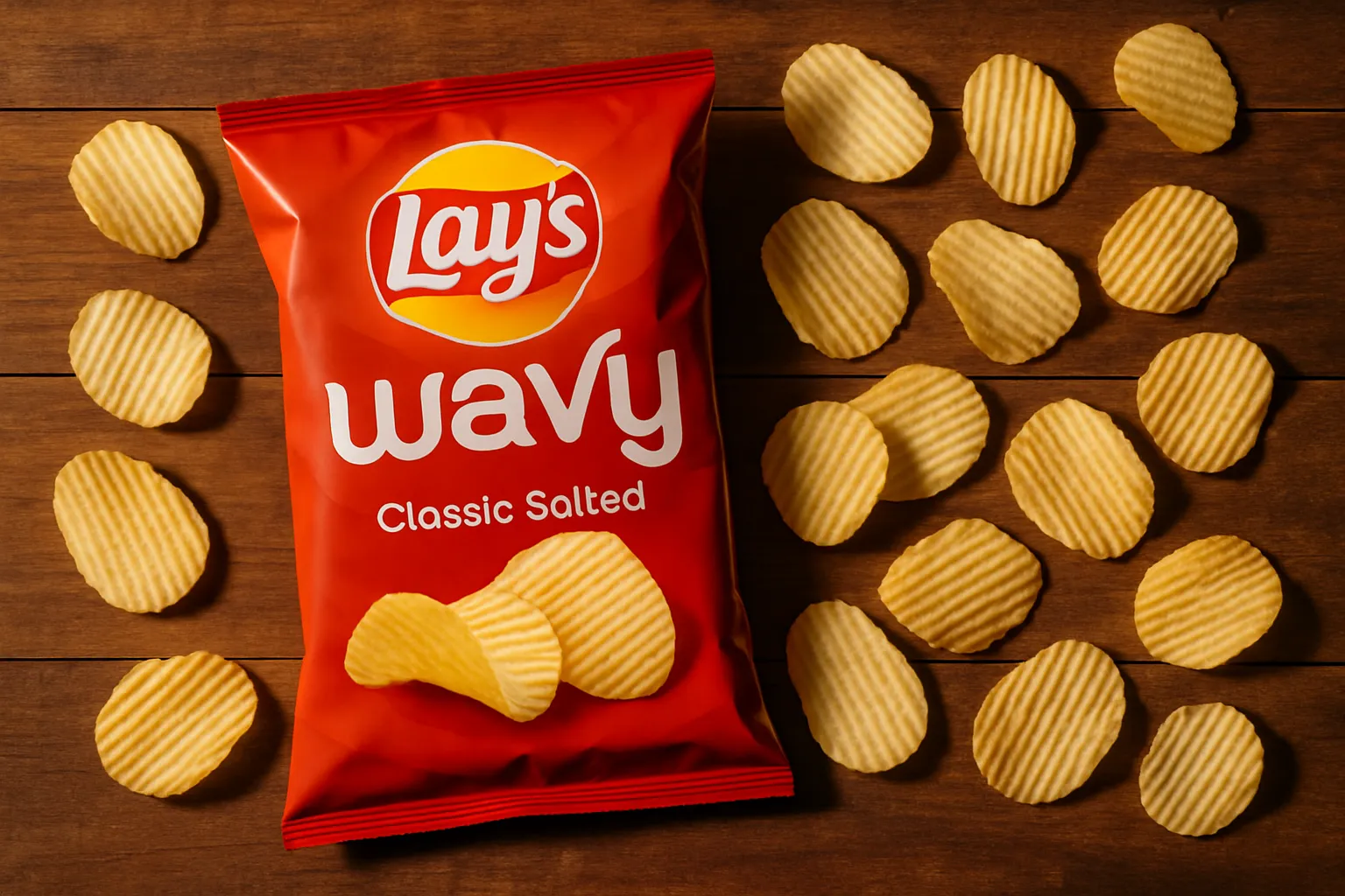 Lay's Wavy Classic Salted chips - 155 calories per serving