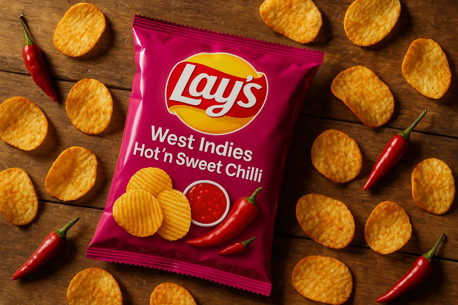 Lay's West Indies Hot 'n Sweet Chilli potato chips - 160 calories per serving