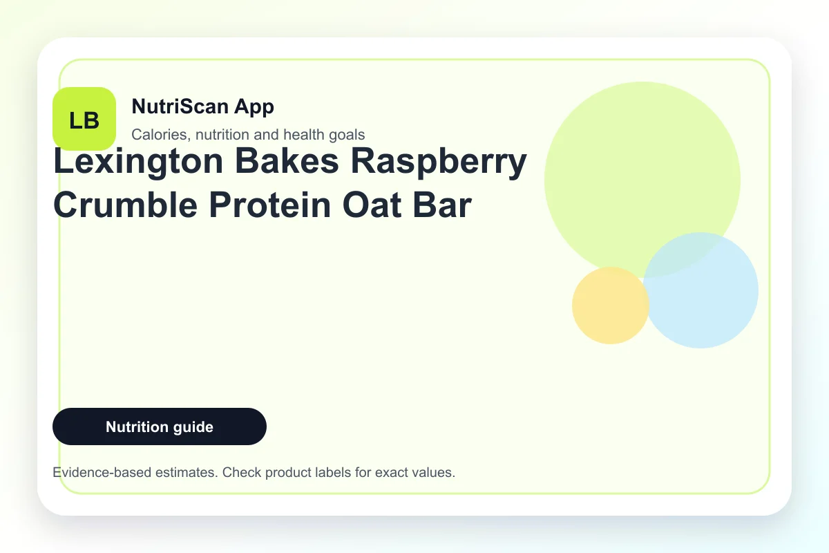 Lexington Bakes Raspberry Crumble Protein Oat Bar nutrition facts and calories