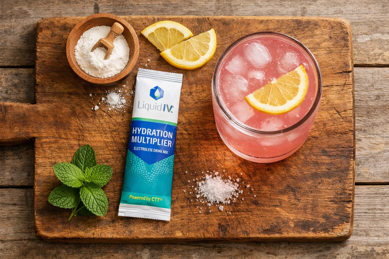 Liquid IV Hydration Multiplier stick packet with water - 45 calories per serving