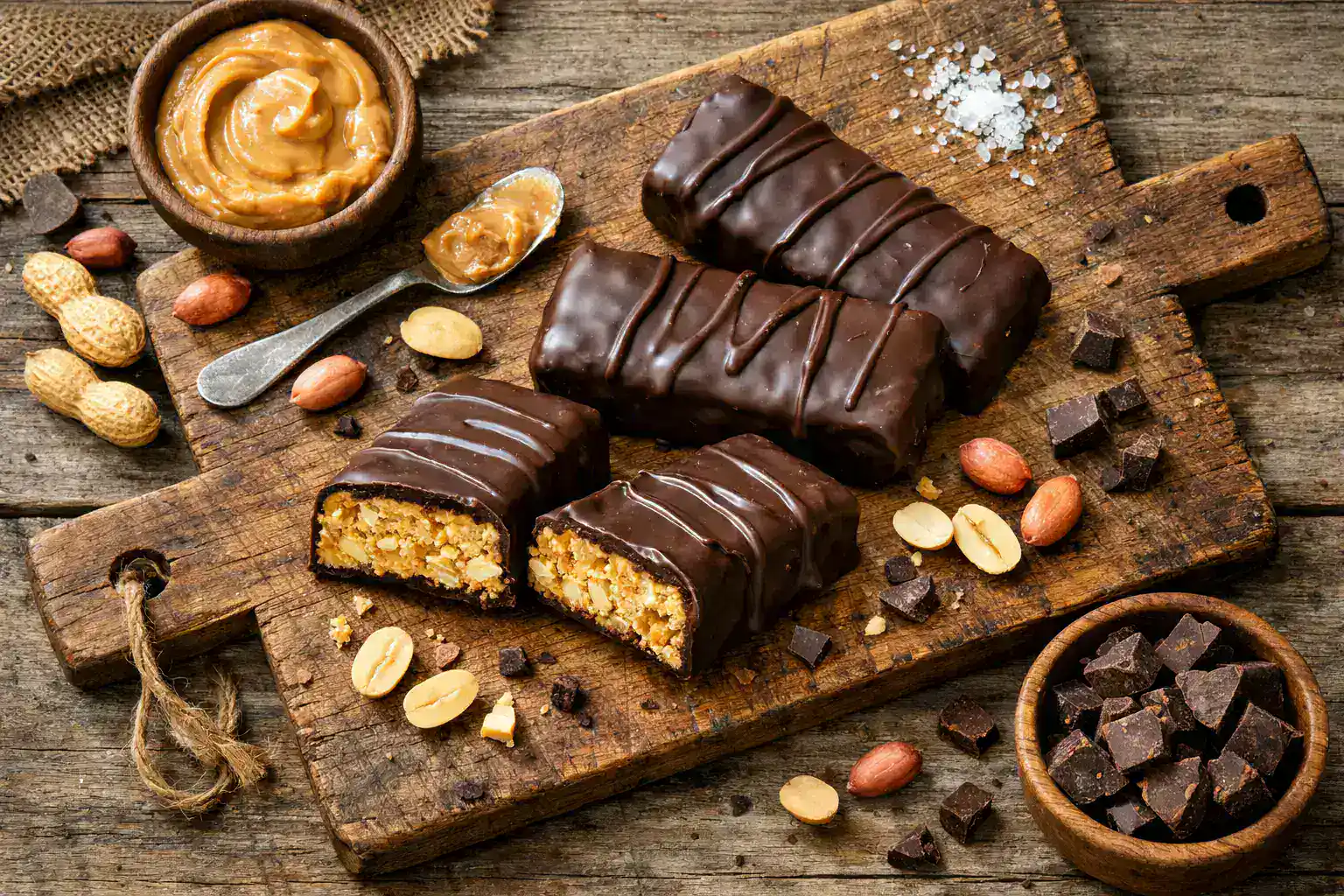 Fresh Love Good Fats Keto Bar on rustic wooden table - 200 calories per bar