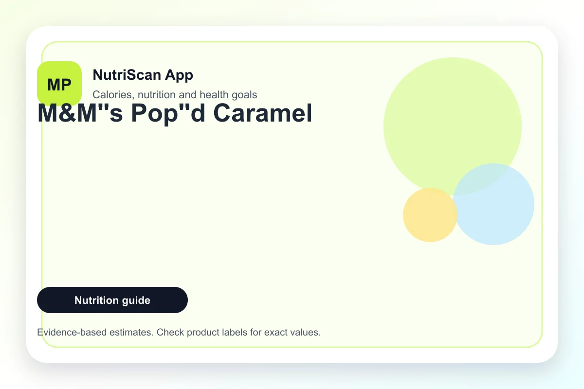 M&M's Pop'd Caramel freeze-dried candy nutrition facts and calories
