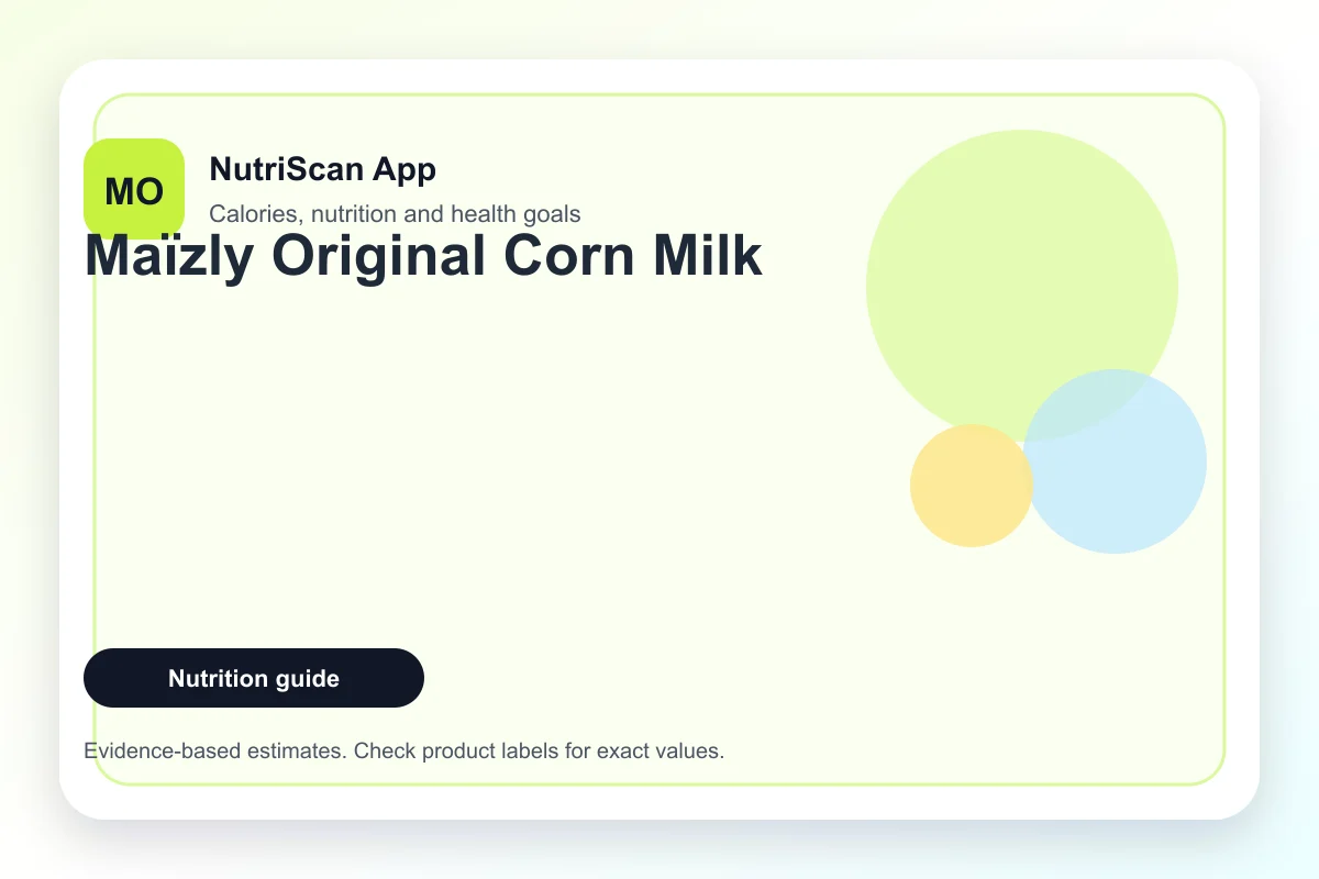 Maïzly Original Corn Milk nutrition facts and calories per serving