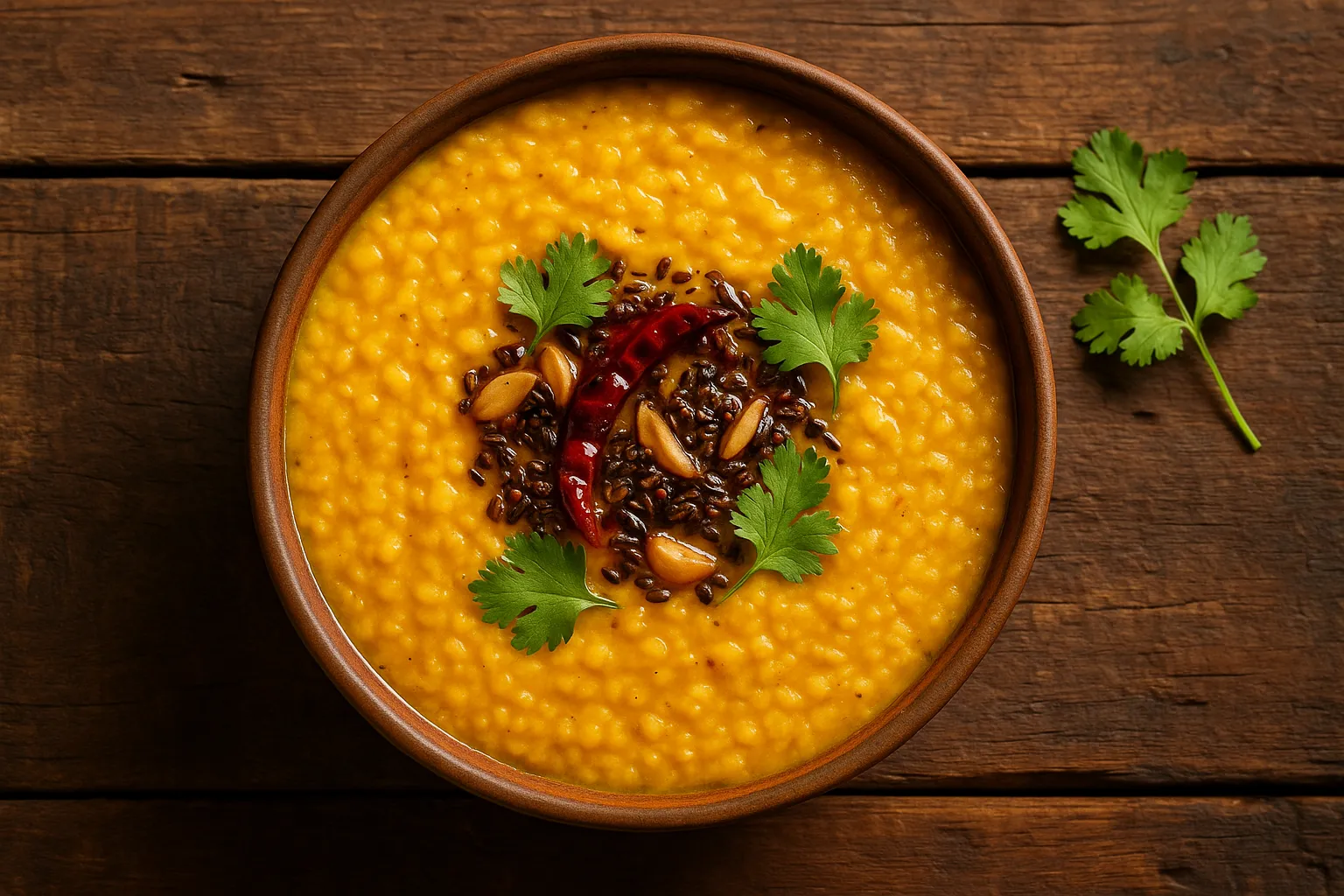 Fresh masoor dal on rustic wooden table - 116 calories per 100g