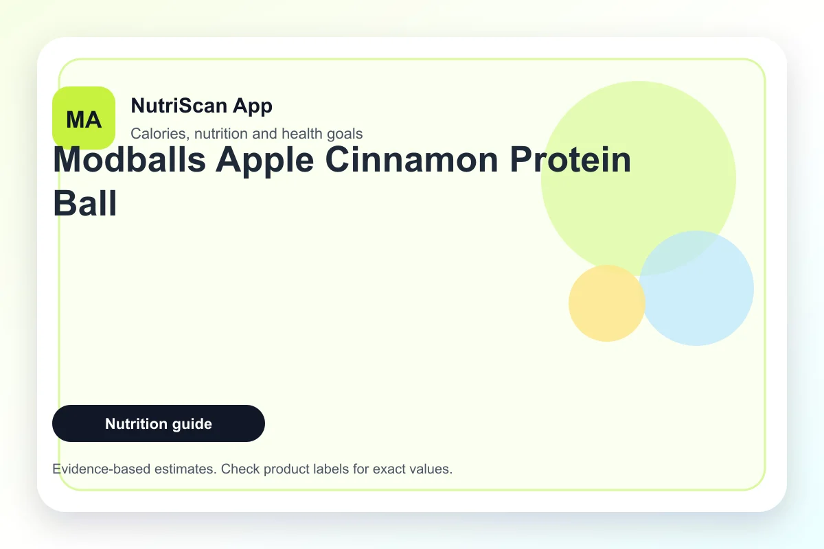 Overhead view of Modballs Apple Cinnamon protein energy balls on a rustic wooden board with whole oats and apple pieces scattered around, soft natural daylight