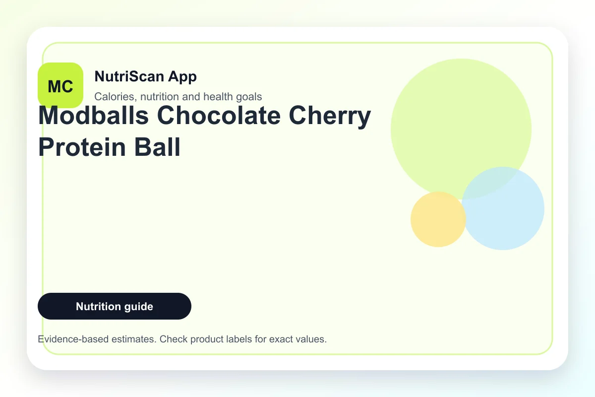 Modballs Chocolate Cherry Protein Ball nutrition facts and calories