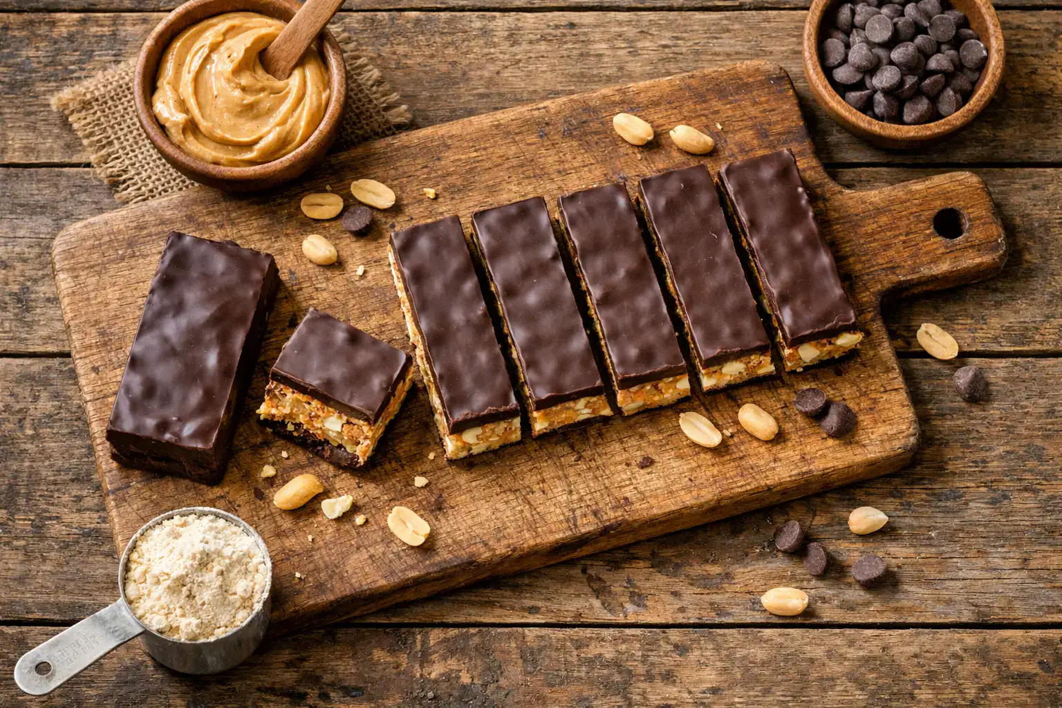 Barrita Keto No Sugar Company sobre mesa de madera rústica - 160 calorías por barra