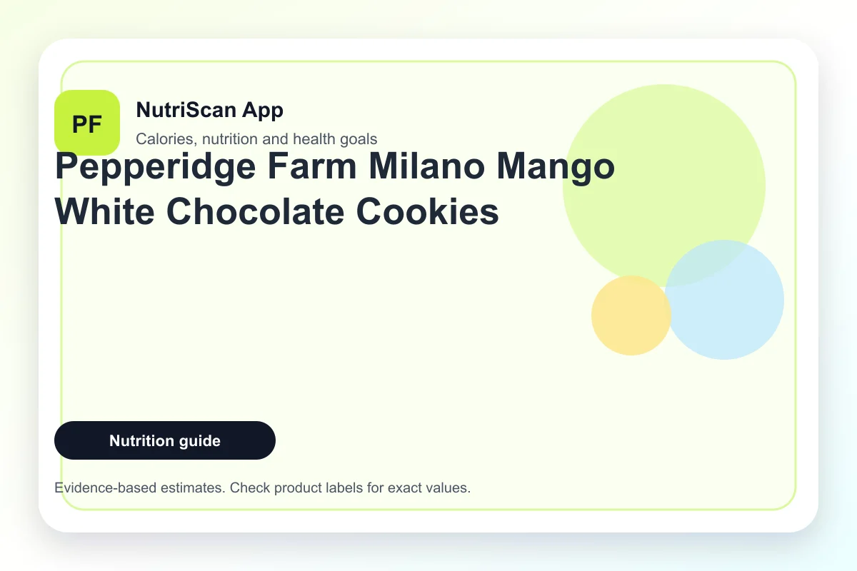 Pepperidge Farm Milano Mango White Chocolate Cookies nutrition facts and calories