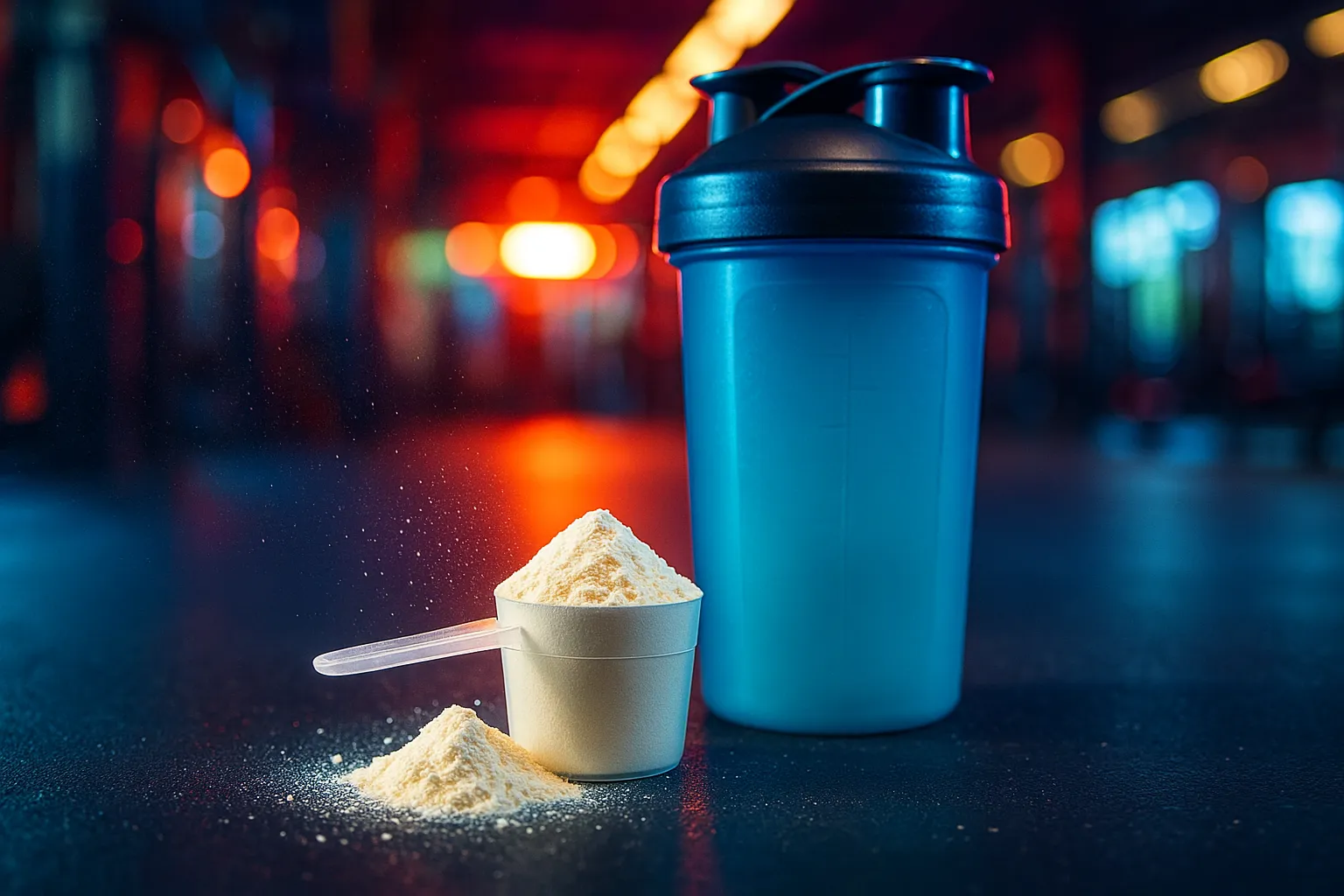 Pre-workout supplement powder and shaker - 5-25 calories per serving