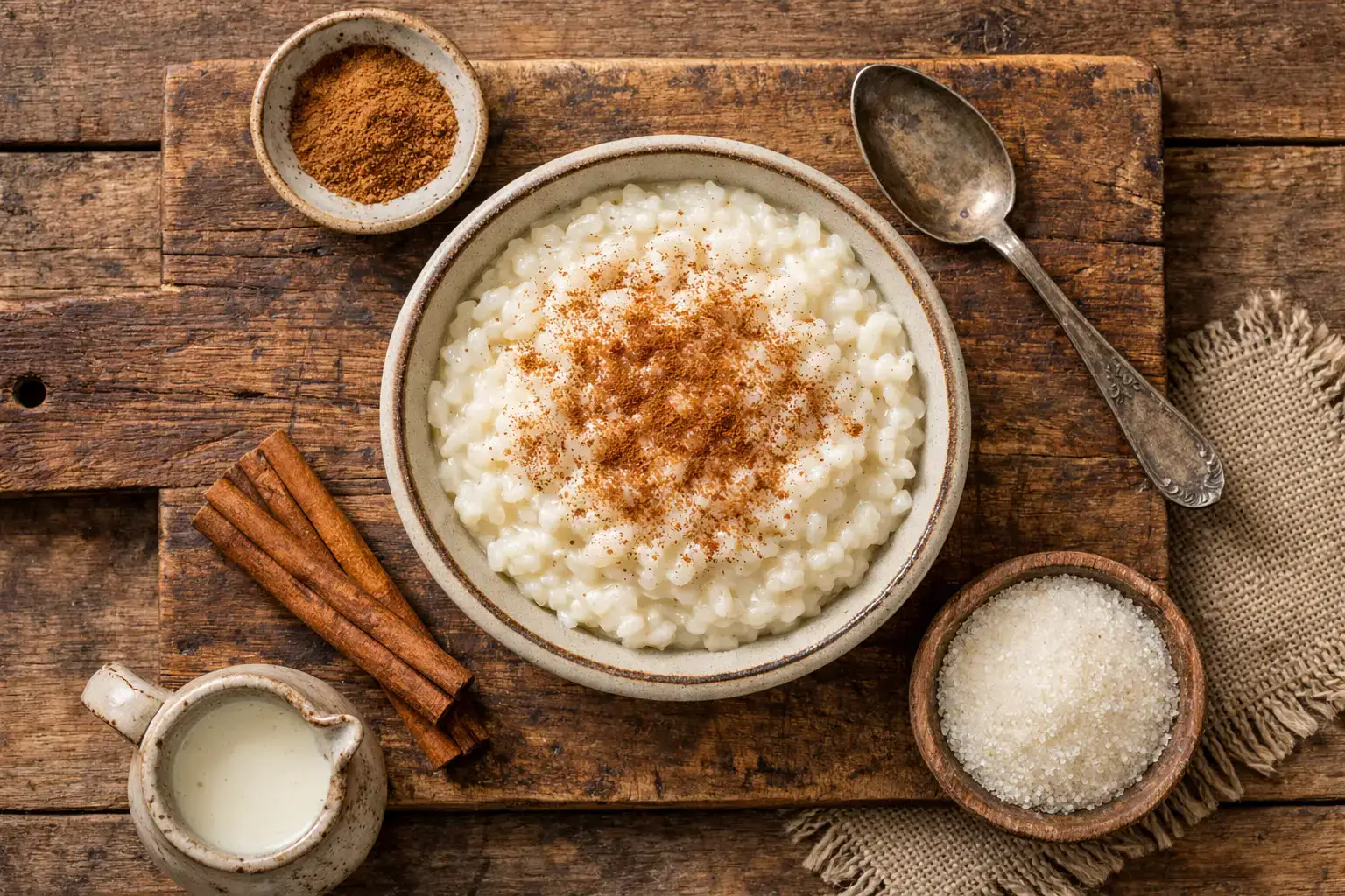 Cremiger Milchreis in Keramikschale - 142 Kalorien pro Portion