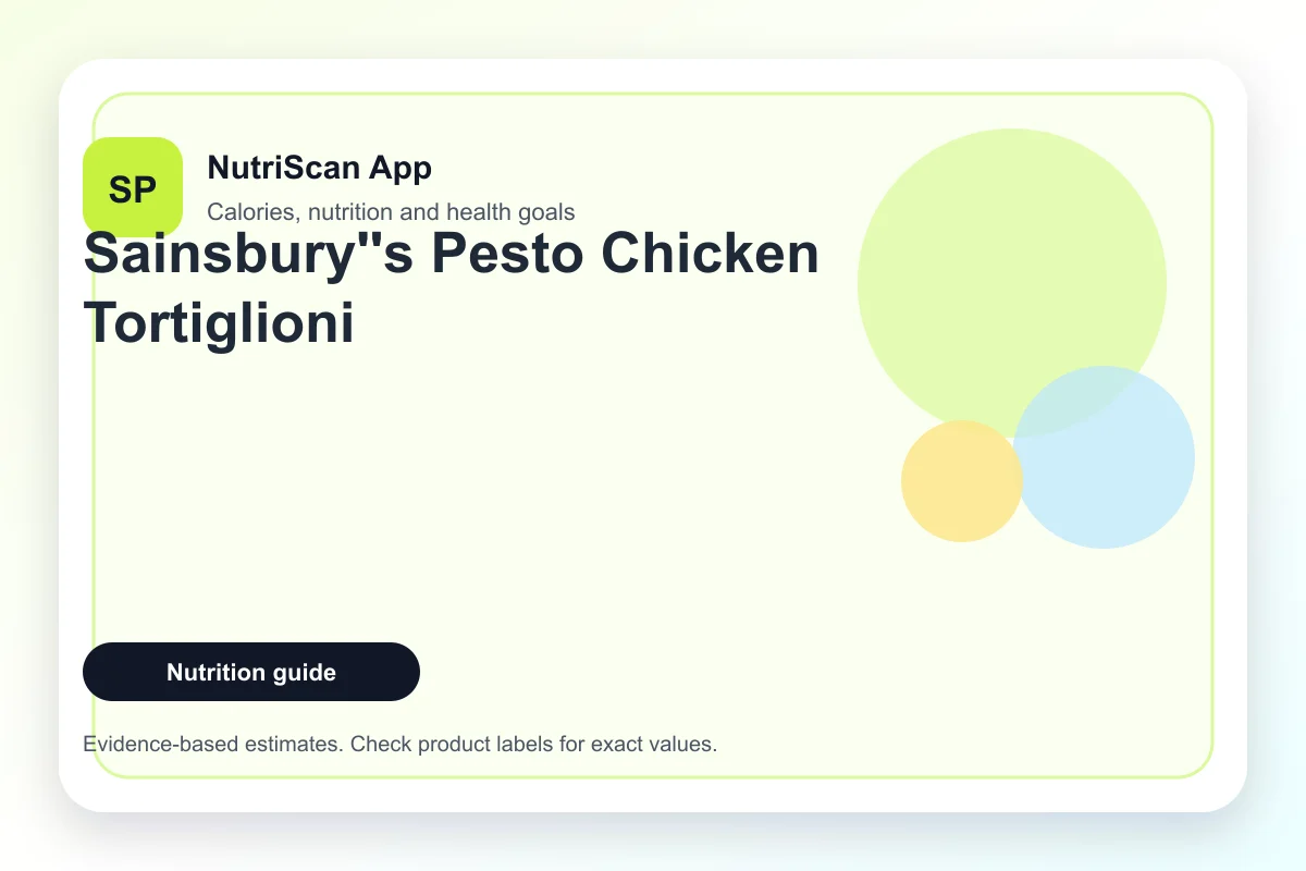 Sainsbury's High Protein Pesto Chicken Tortiglioni ready meal nutrition facts