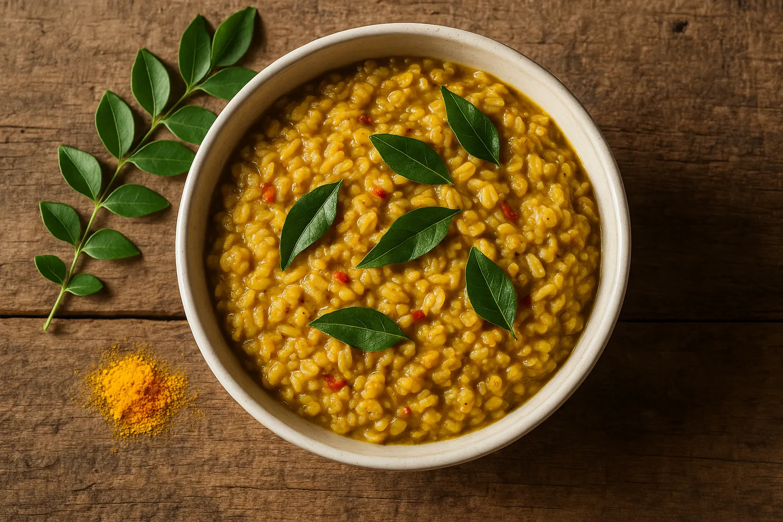 Flocons d'avoine épicés salés frais sur table en bois rustique - 68 calories par 100 g