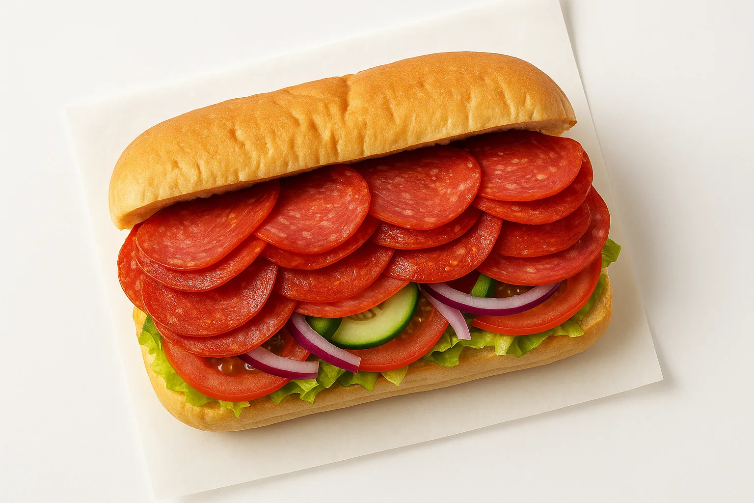 Subway spicy italian sandwich with pepperoni and salami - 480 calories per 6-inch sandwich