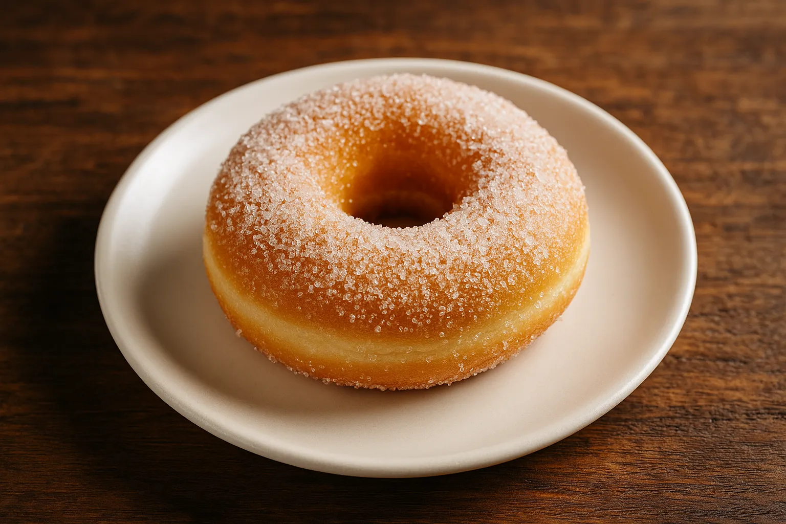 Glazed sugar donut with sugar coating - 260 calories per donut