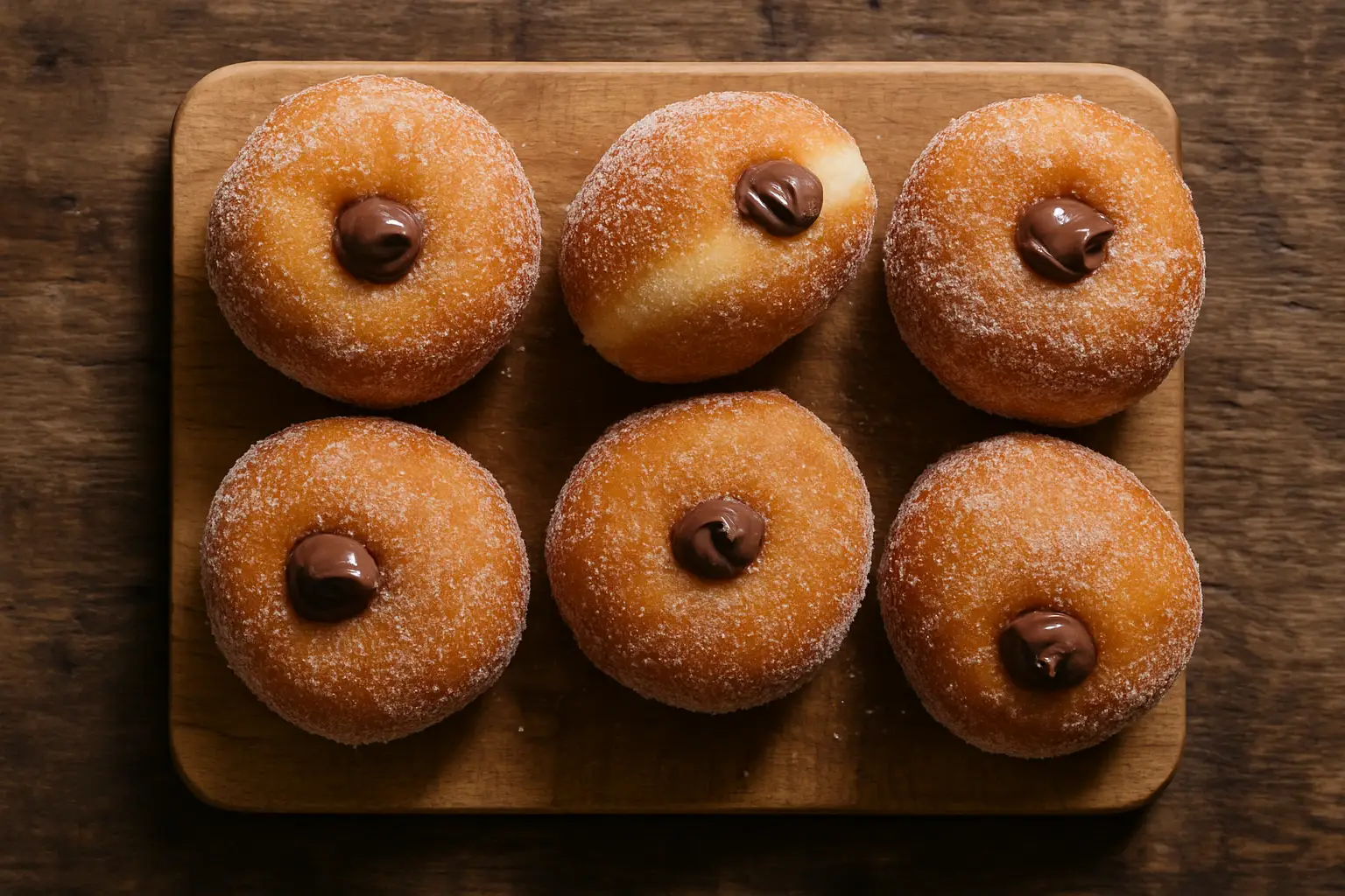 Tesco Nutella Frozen Doughnuts โ soft ring doughnuts filled with Nutella hazelnut chocolate spread, dusted with sugar, sold as a frozen multipack in the UK
