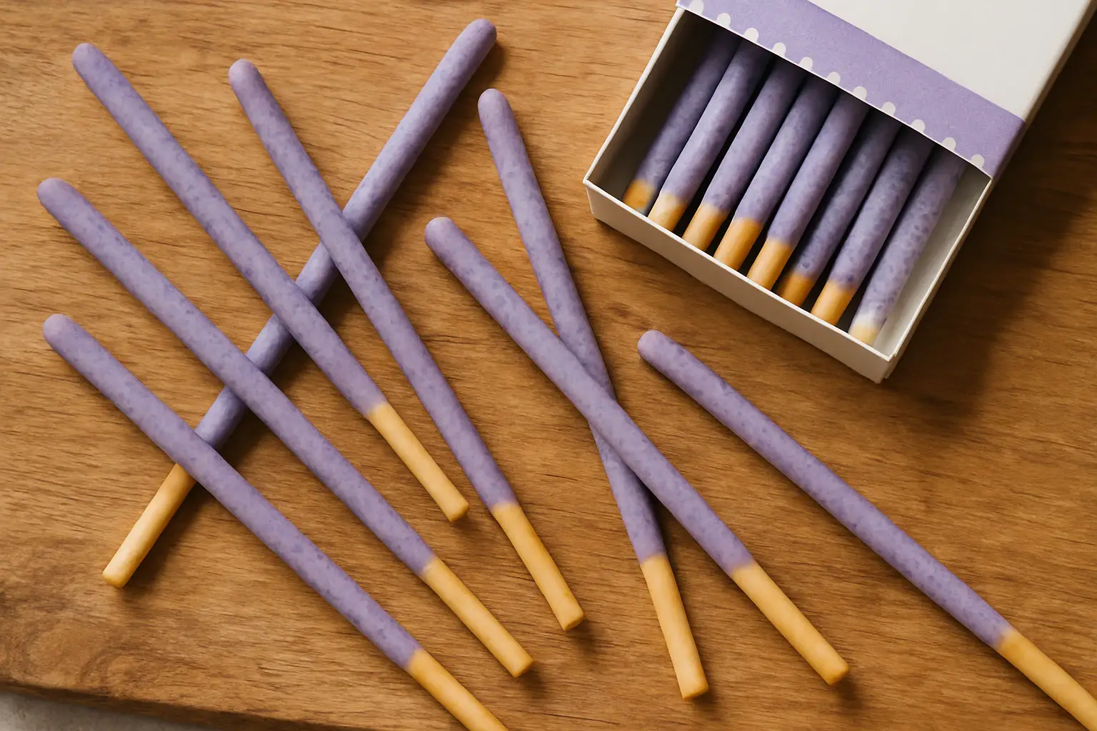 Tokimeki Biscuit Sticks Blueberry 40g pack with biscuit sticks coated in blueberry-flavored coating