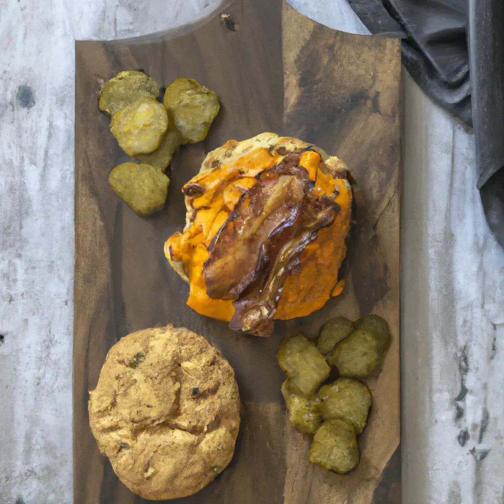 Wendy's Jalapeno Bacon Breakfast Biscuit on rustic wooden table - 440 calories per sandwich