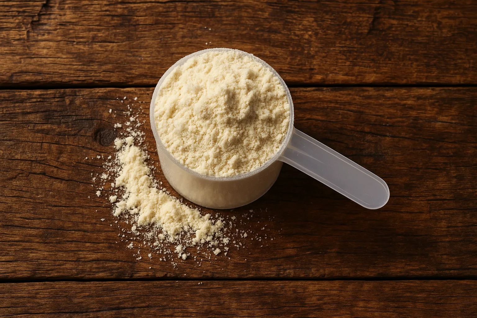 Fresh whey protein powder with scoop - 120 calories per 30g scoop
