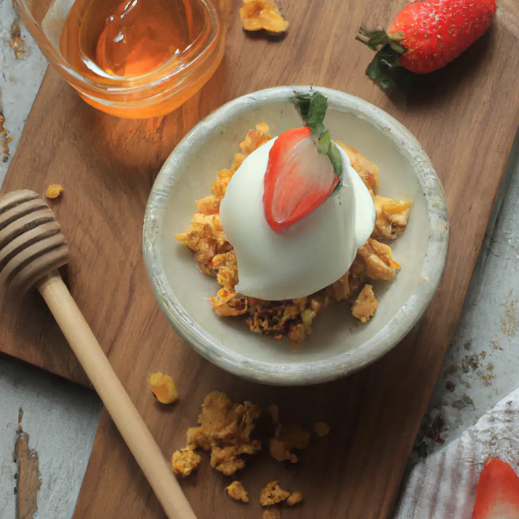 Fresh Yoajung Korean yogurt ice cream on rustic wooden table - 200 calories per small cup