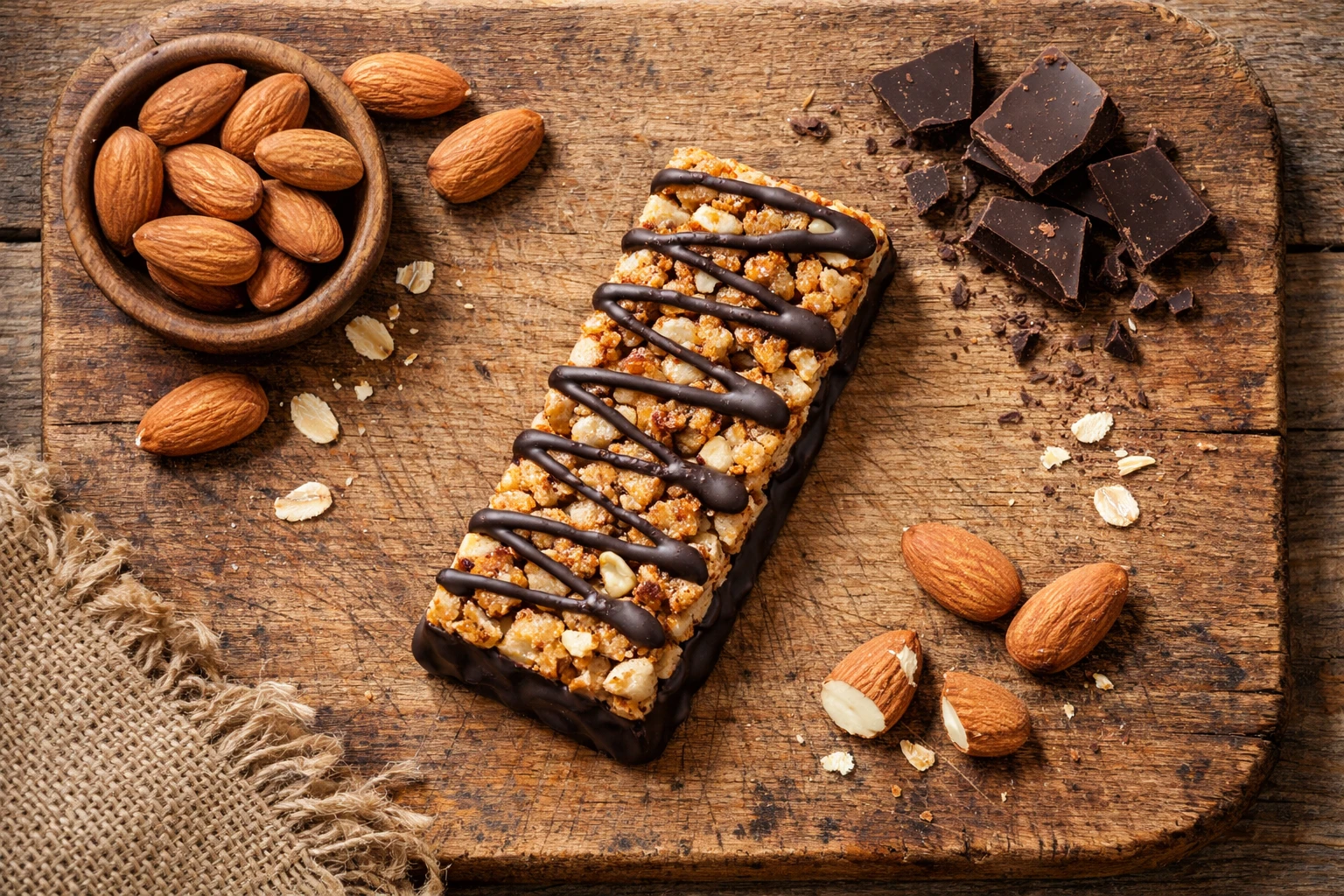 Yogabar Proteinriegel mit Mandeln und dunkler Schokolade - 260 Kalorien pro Riegel