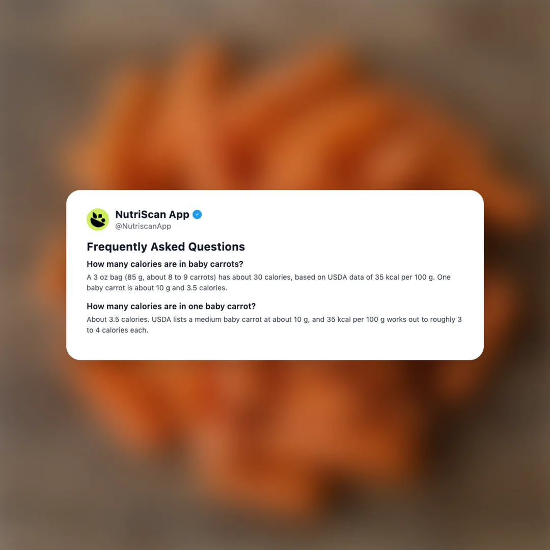 Baby Carrots nutrition card 6