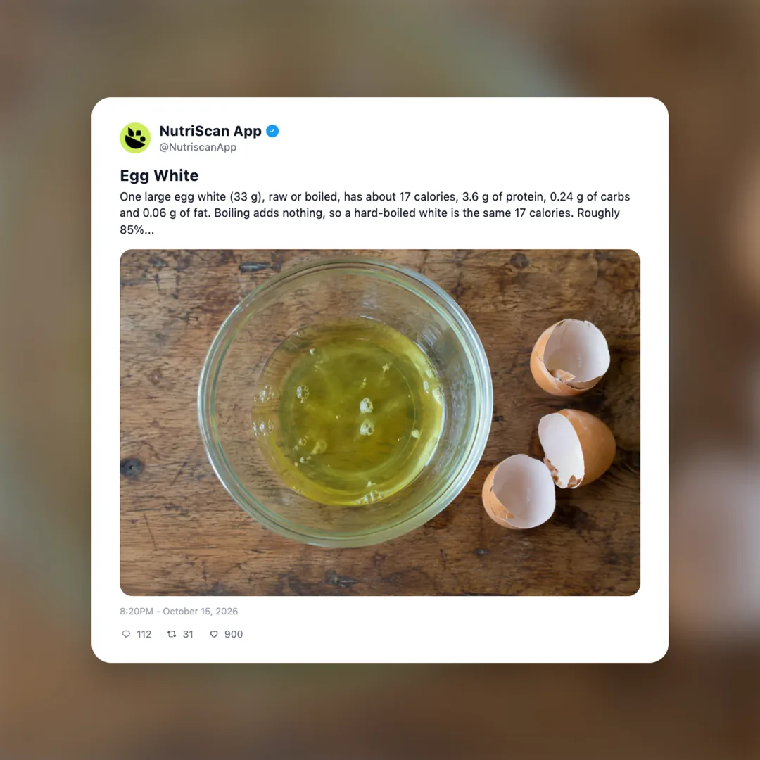 Egg White nutrition card 1
