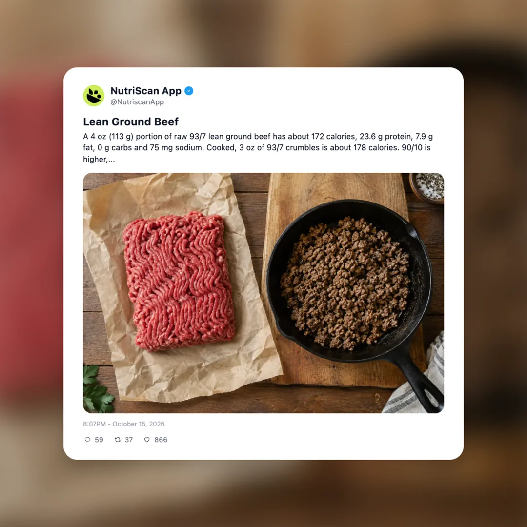 Lean Ground Beef nutrition card 1
